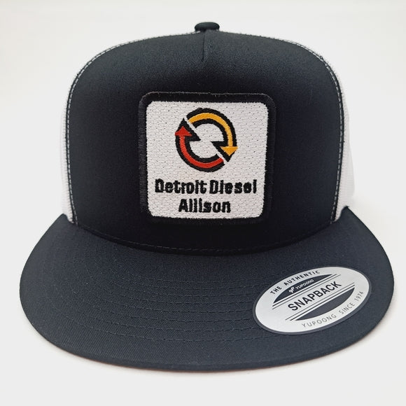 Detroit Diesel Allison Flat Bill Trucker Mesh Snapback Cap Hat Black