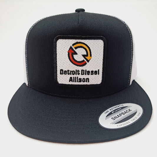 Detroit Diesel Allison Flat Bill Trucker Mesh Snapback Cap Hat Black