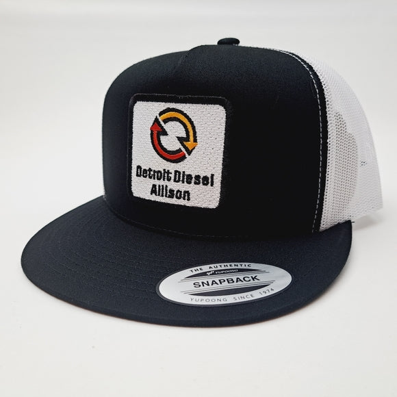 Detroit Diesel Allison Flat Bill Trucker Mesh Snapback Cap Hat Black