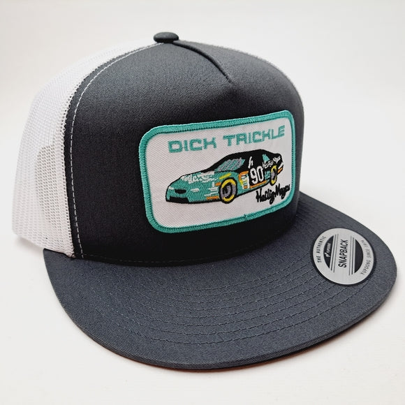Dick Trickle #90 Embroidered Patch Flat Bill Trucker Mesh Snapback Cap