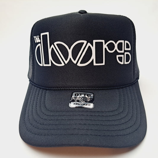 The Doors Foam Trucker Mesh Snapback Cap Hat Black