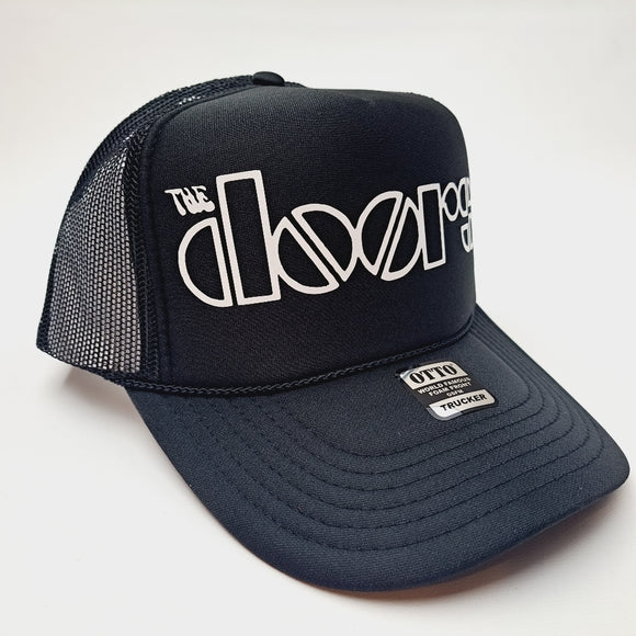 The Doors Foam Trucker Mesh Snapback Cap Hat Black