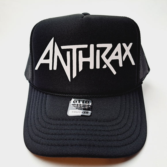 Anthrax Foam Trucker Mesh Snapback Cap Hat Black