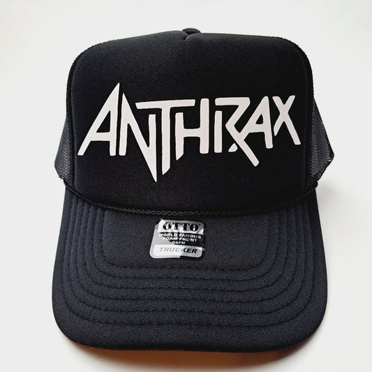 Anthrax Foam Trucker Mesh Snapback Cap Hat Black