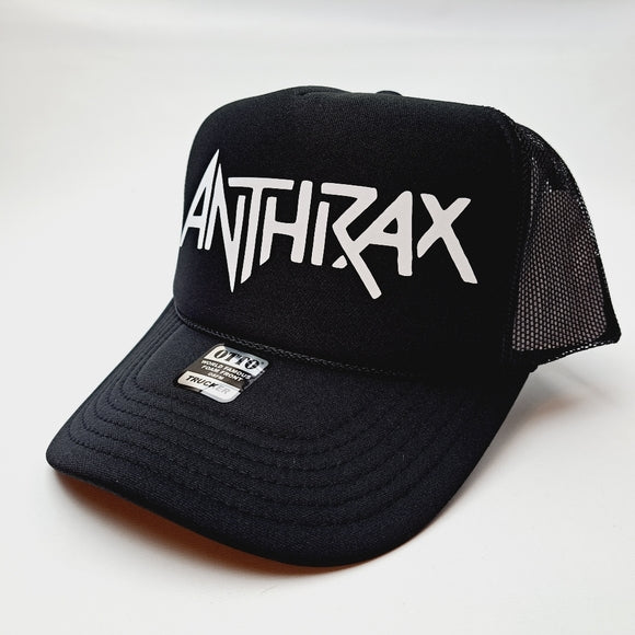 Anthrax Foam Trucker Mesh Snapback Cap Hat Black