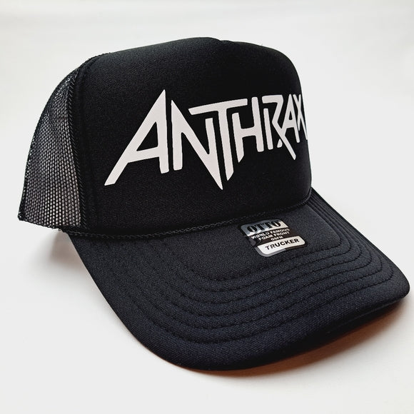 Anthrax Foam Trucker Mesh Snapback Cap Hat Black