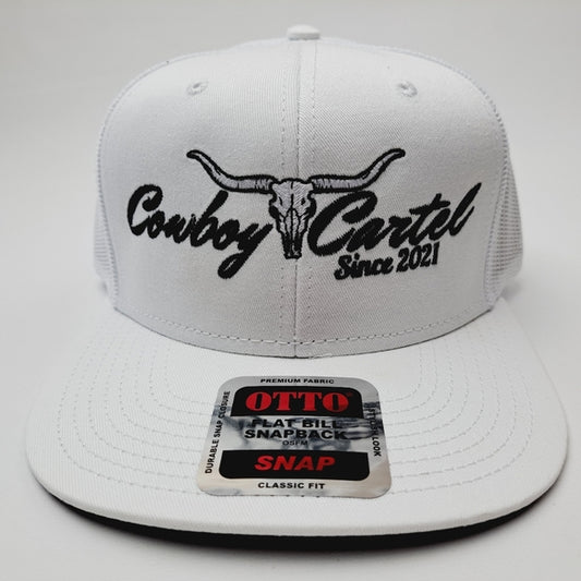 Cowboy Cartel Flat Bill Trucker Mesh Snapback White