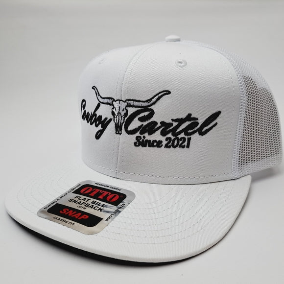 Cowboy Cartel Flat Bill Trucker Mesh Snapback White