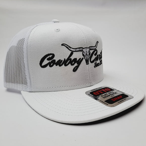 Cowboy Cartel Flat Bill Trucker Mesh Snapback White