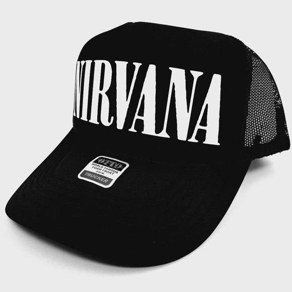 Nirvana Foam Trucker Mesh Snapback Cap Hat Black