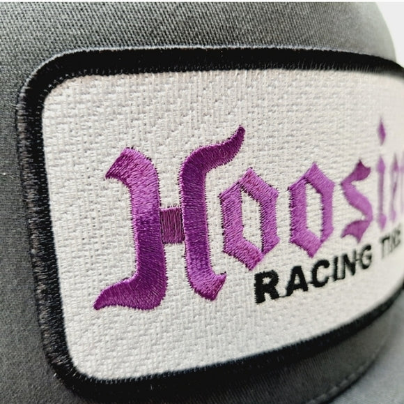 Hoosier embroidered patch Flat Bill Trucker Mesh Snapback Cap Hat Gray & White