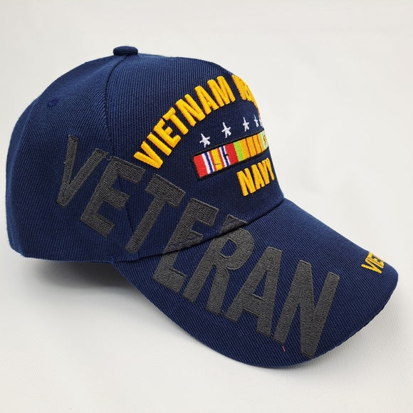 U.S. Navy Vietnam Veteran Hat Blue Embroidered