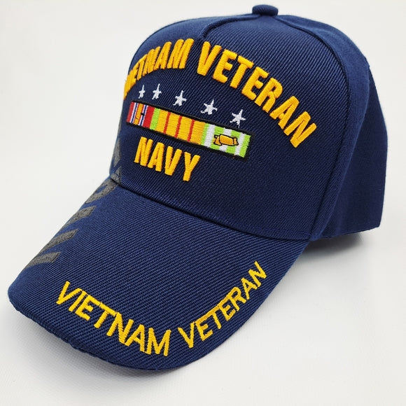 U.S. Navy Vietnam Veteran Hat Blue Embroidered