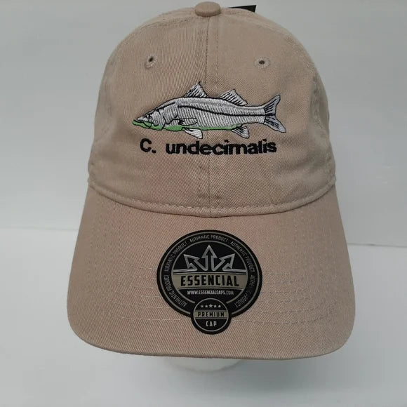 Snook Hat Cap Adjustable Beige Cotton Embroidered
