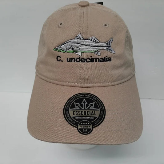 Snook Hat Cap Adjustable Beige Cotton Embroidered