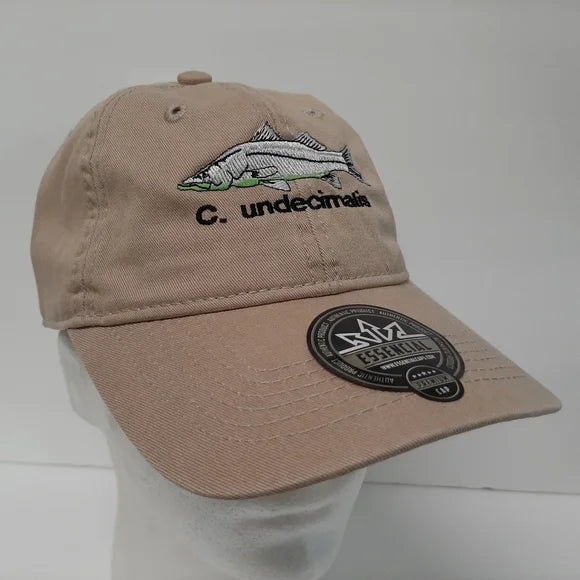 Snook Hat Cap Adjustable Beige Cotton Embroidered