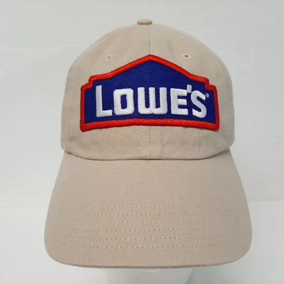 Lowes Embroidered Patch Hat Cap Beige Relaxed Cotton Lowe's