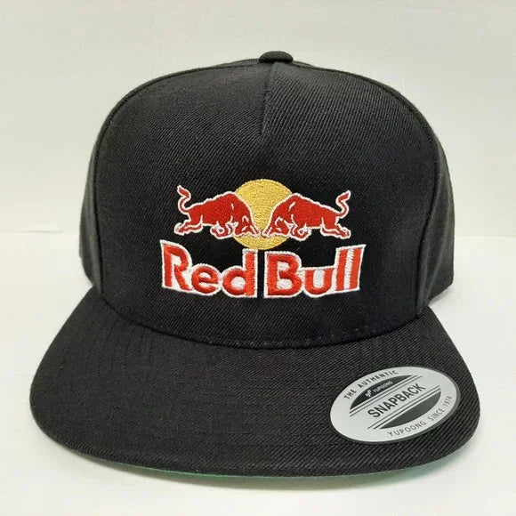 Redbull Red Bull Flat Bill Snapback Black Embroidered
