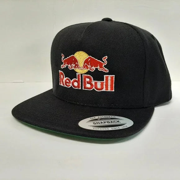 Redbull Red Bull Flat Bill Snapback Black Embroidered
