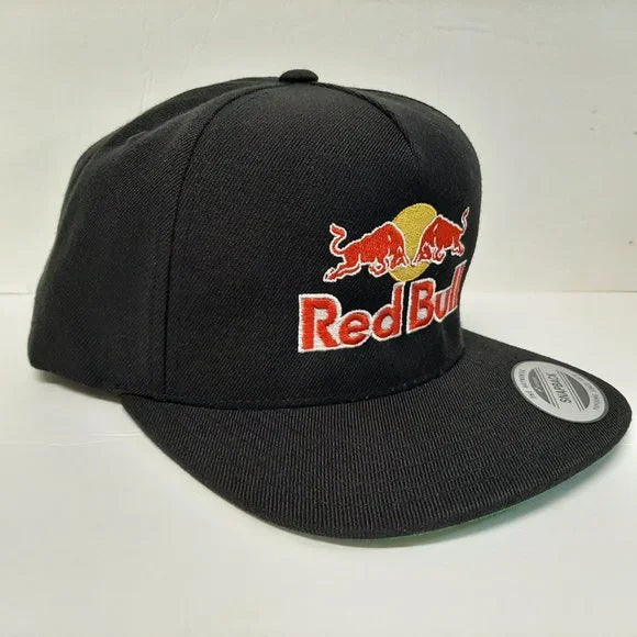 Redbull Red Bull Flat Bill Snapback Black Embroidered