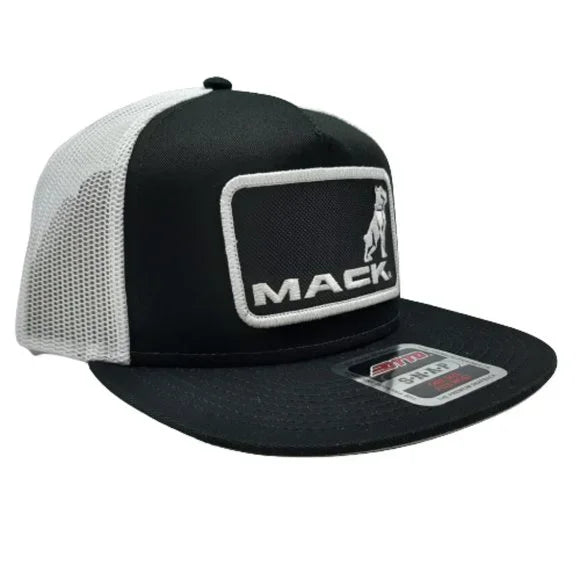 Otto Hat Cap Flat Bill Trucker Mack Trucks Embroidered Patch Black Mesh