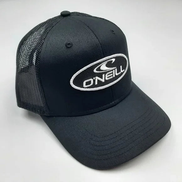 O'Neill Embroidered Patch OTTO Curved Bill Mesh Snapback Hat Cap Black
