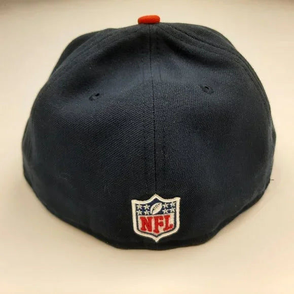 NFL Chicago Bears New Era 59 Fifty 7 1/4 Flat Bill Fitted Cap Hat Blue