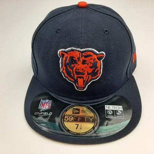 NFL Chicago Bears New Era 59 Fifty 7 1/4 Flat Bill Fitted Cap Hat Blue
