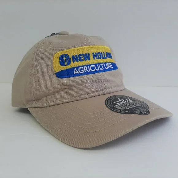 New Holland Embroidered Adjustable Dad Cap Beige Cotton