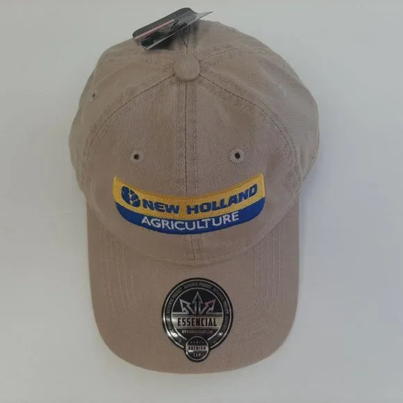 New Holland Embroidered Adjustable Dad Cap Beige Cotton