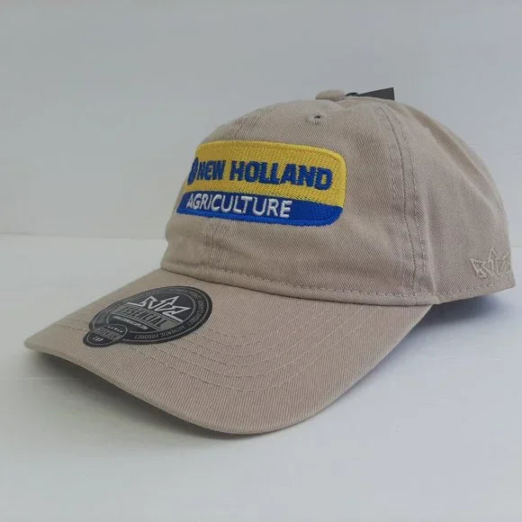 New Holland Embroidered Adjustable Dad Cap Beige Cotton