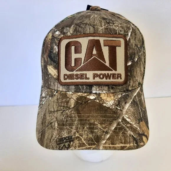 Cat Diesel Power Embroidered Patch Trucker Strapback Camouflage Hat Cap