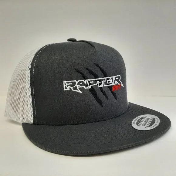 Ford Raptor SVT Embroidered Flat Bill Mesh Snapback Cap Hat Gray & White