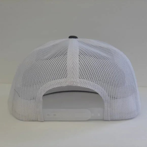 Red Bull Embroidered Flat Bill Mesh Snapback Trucker Cap Hat Gray & White