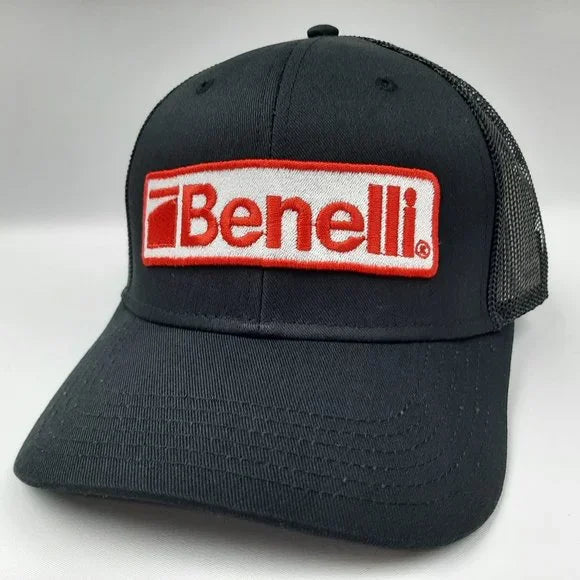 Benelli Shotguns Embroidered Patch Curved Bill Mesh Snapback Cap Hat Black
