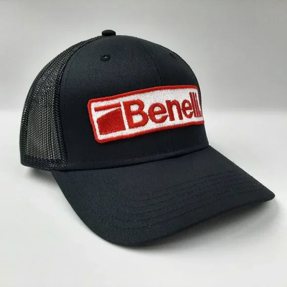Benelli Shotguns Embroidered Patch Curved Bill Mesh Snapback Cap Hat Black