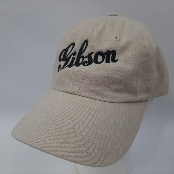 Gibson Guitars Embroidered Richardson Unstructured Relaxed Cotton Beige Cap Hat