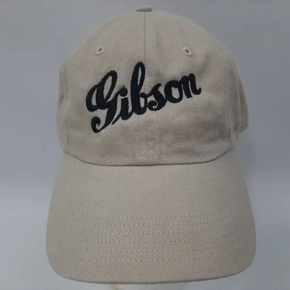 Gibson Guitars Embroidered Richardson Unstructured Relaxed Cotton Beige Cap Hat