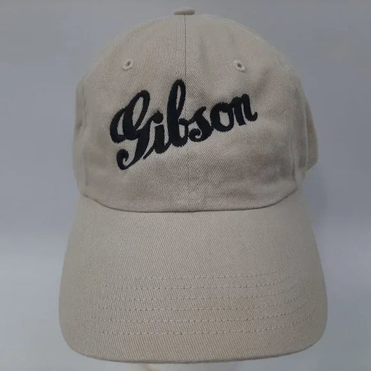 Gibson Guitars Embroidered Richardson Unstructured Relaxed Cotton Beige Cap Hat