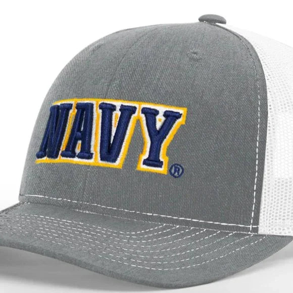 U.S. Navy Richardson 112 Trucker Mesh Snapback Cap Hat Gray White
