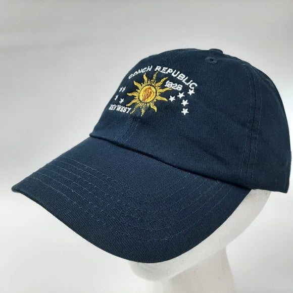 Conch Republic key west embroidered hat dad cap relaxed cotton navy blue