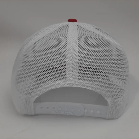 Jeep Richardson 112 Trucker Mesh Snapback Cap Hat Red & White Embroidered Patch