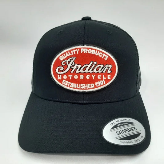 Indian Motorcycles Hat Cap Embroidered Patch Curved Bill Mesh Snapback