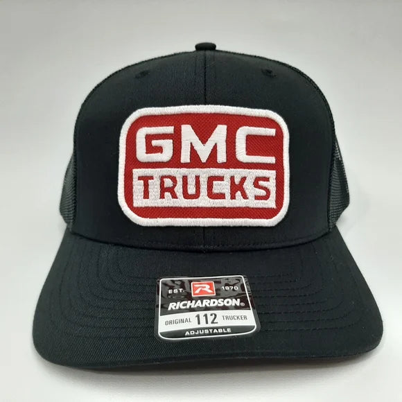 GMC Trucks Embroidered Patch Richardson 112 Trucker Mesh Snapback Cap Hat Black