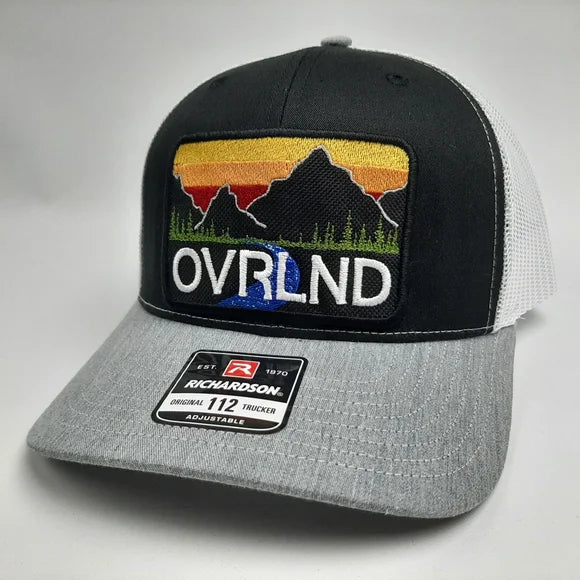 OVERLAND Embroidered Patch Richardson 112 Trucker Mesh Snapback Cap Hat Jeep