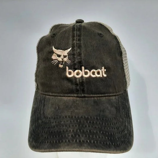 Bobcat Skid Steer Relaxed Soft Mesh Snapback Cap Hat Embroidered Brown