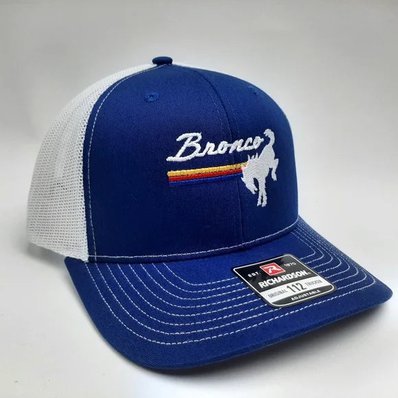 Bronco Richardson 112 Trucker Mesh Snapback Hat Cap Embroidered Blue