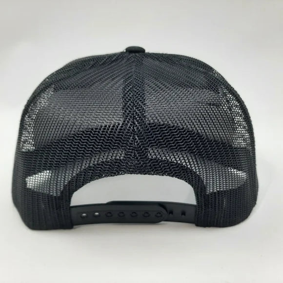 Kenworth Tractor Flat Bill Trucker Mesh Snapback Hat Cap Black Embroidered