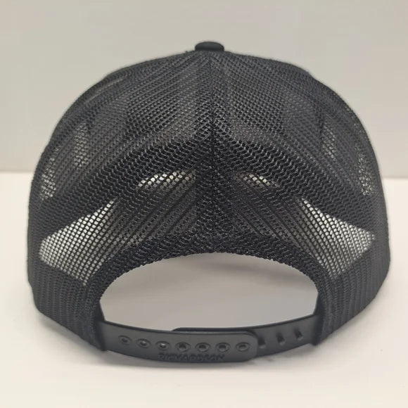 Rubicon 392 Richardson 112 Trucker Mesh Snapback Hat Cap Black Embroidered
