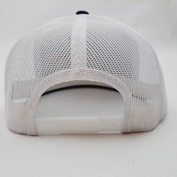 Kenworth Flat Bill Trucker Mesh Snapback Hat Cap Embroidered Blue & white
